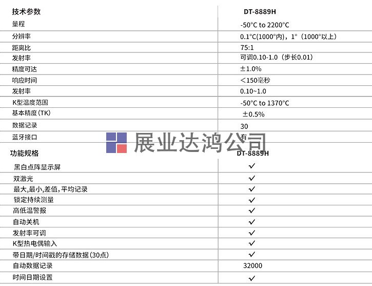遠(yuǎn)距離工業(yè)型高溫紅外線測(cè)溫儀DT-8889H