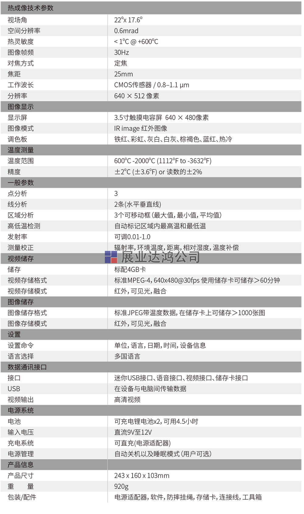 短波高溫熱成像儀 DB-740
